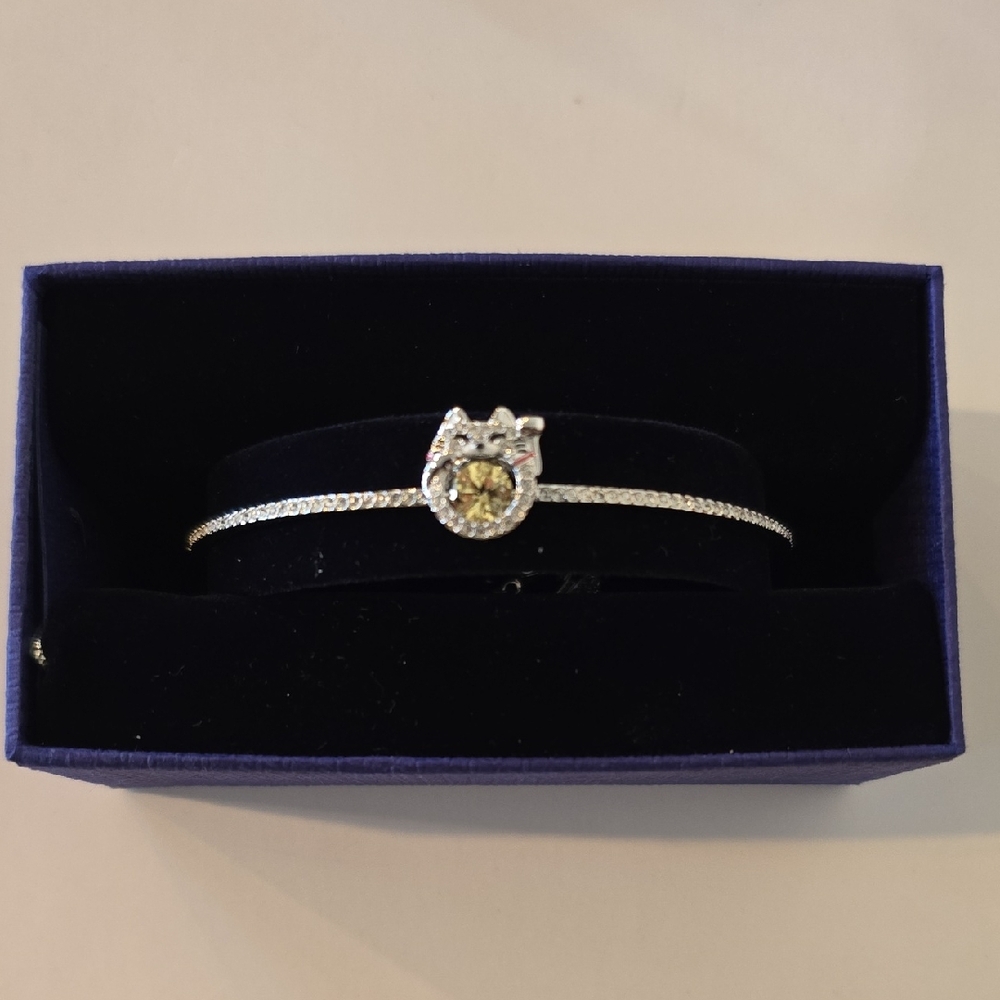 Swarovski Lucky Dance Cat Bangle Bracelet